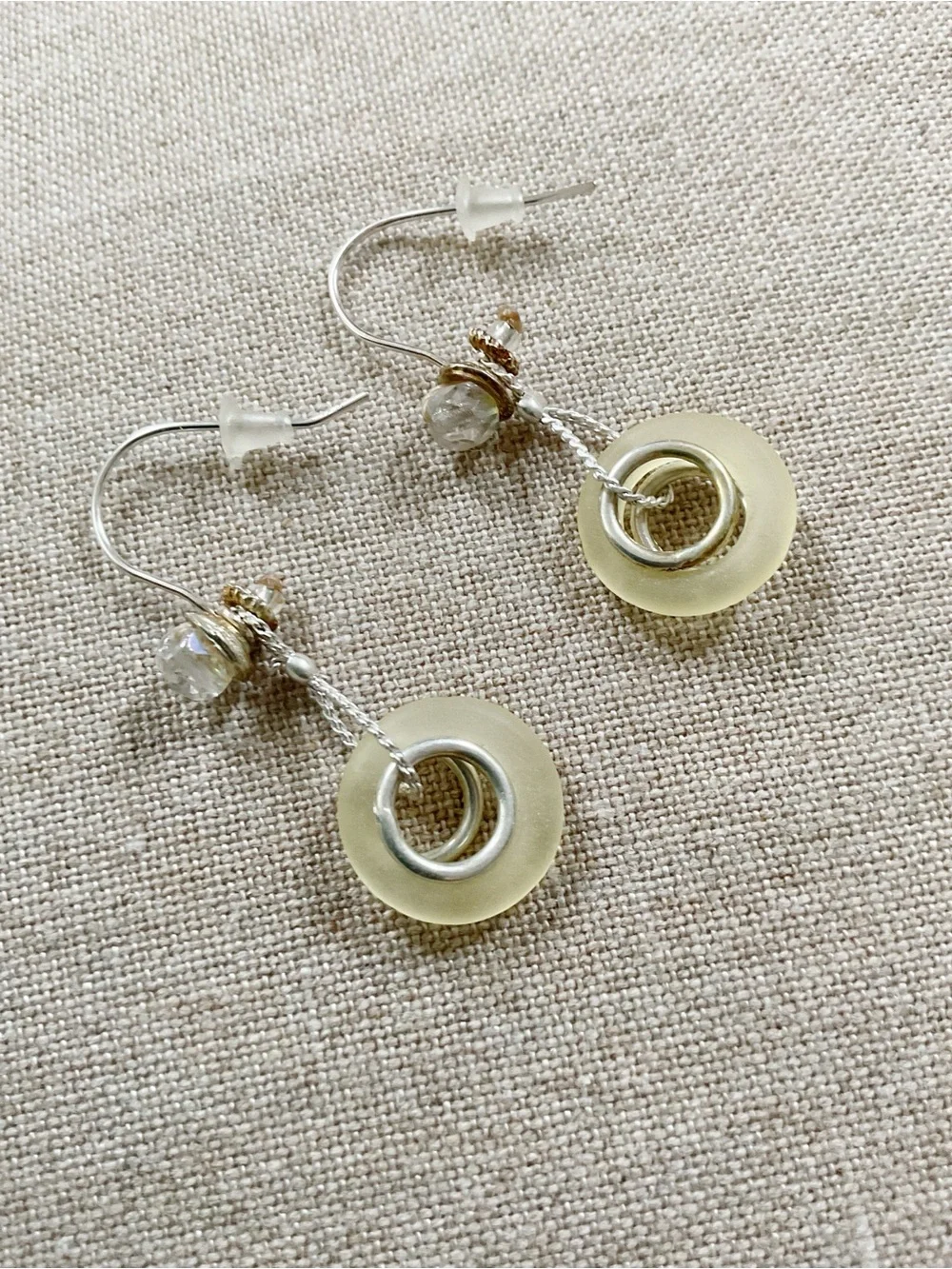 925 Sterling Silver Sculptural Drop Earrings Modern Artisan 1.5” Mixed Media